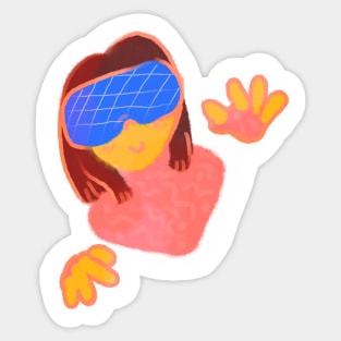 Virtual Reality girl Sticker
